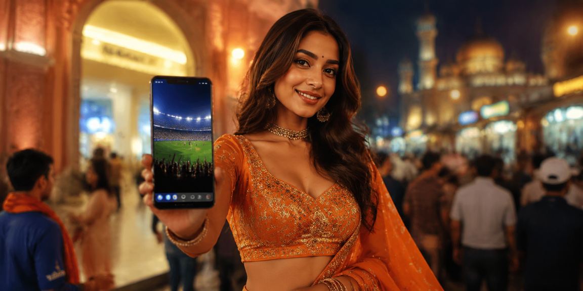 Cricket betting screen with Indian audience